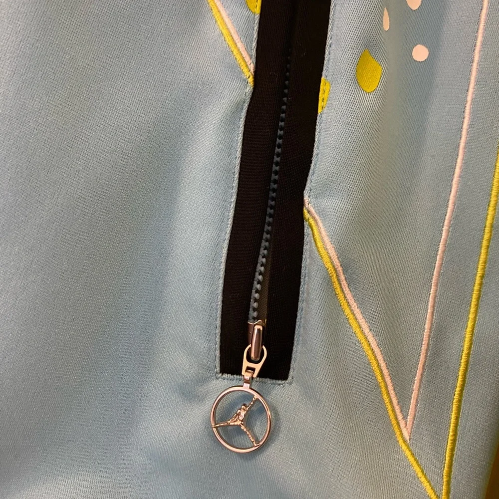 Jordan XL Y2K Graphic Zip-Up Track Jacket - Blue, Black and Neon Yellow